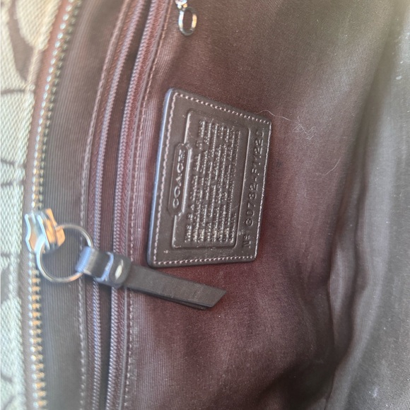 Vintage Coach Brown Signature Canvas Tote with Dark Brown Leather Trim - Picture 7 of 12